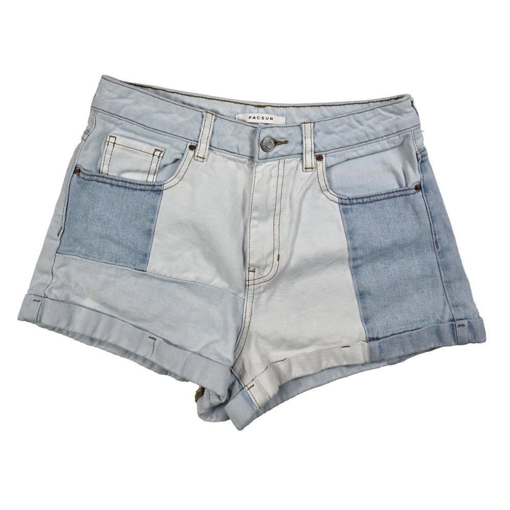 Pacsun Blue Patchwork Mom Short Denim Women's Size 27